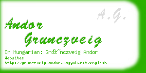 andor grunczveig business card